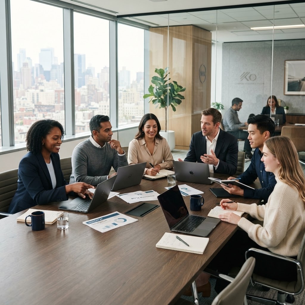 AXION Foundation team collaborating in a modern office
